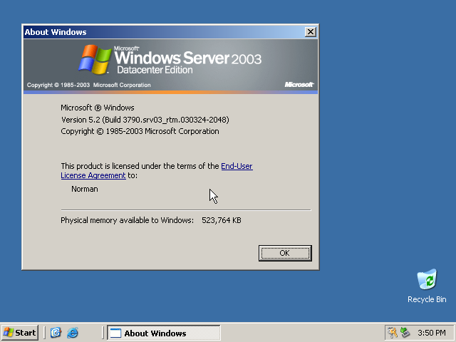 Server 2003 Datacenter Logon