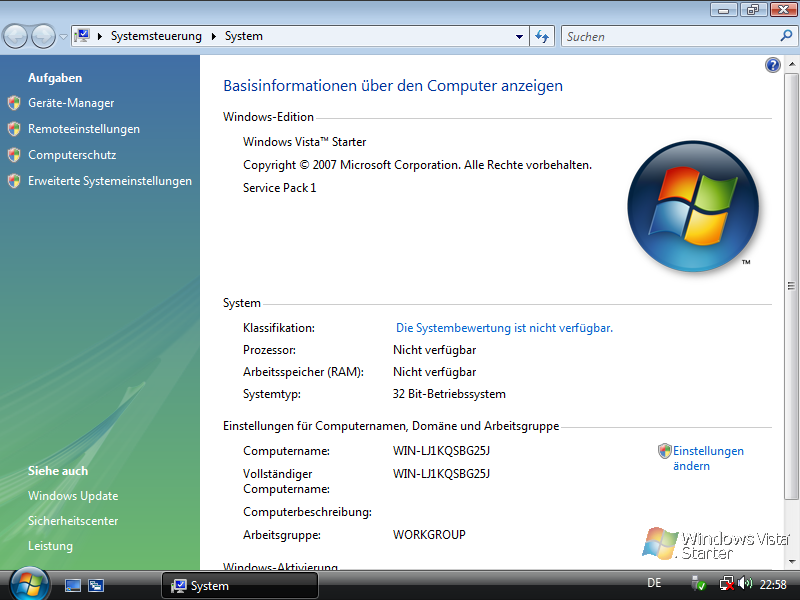 Windows Vista Starter